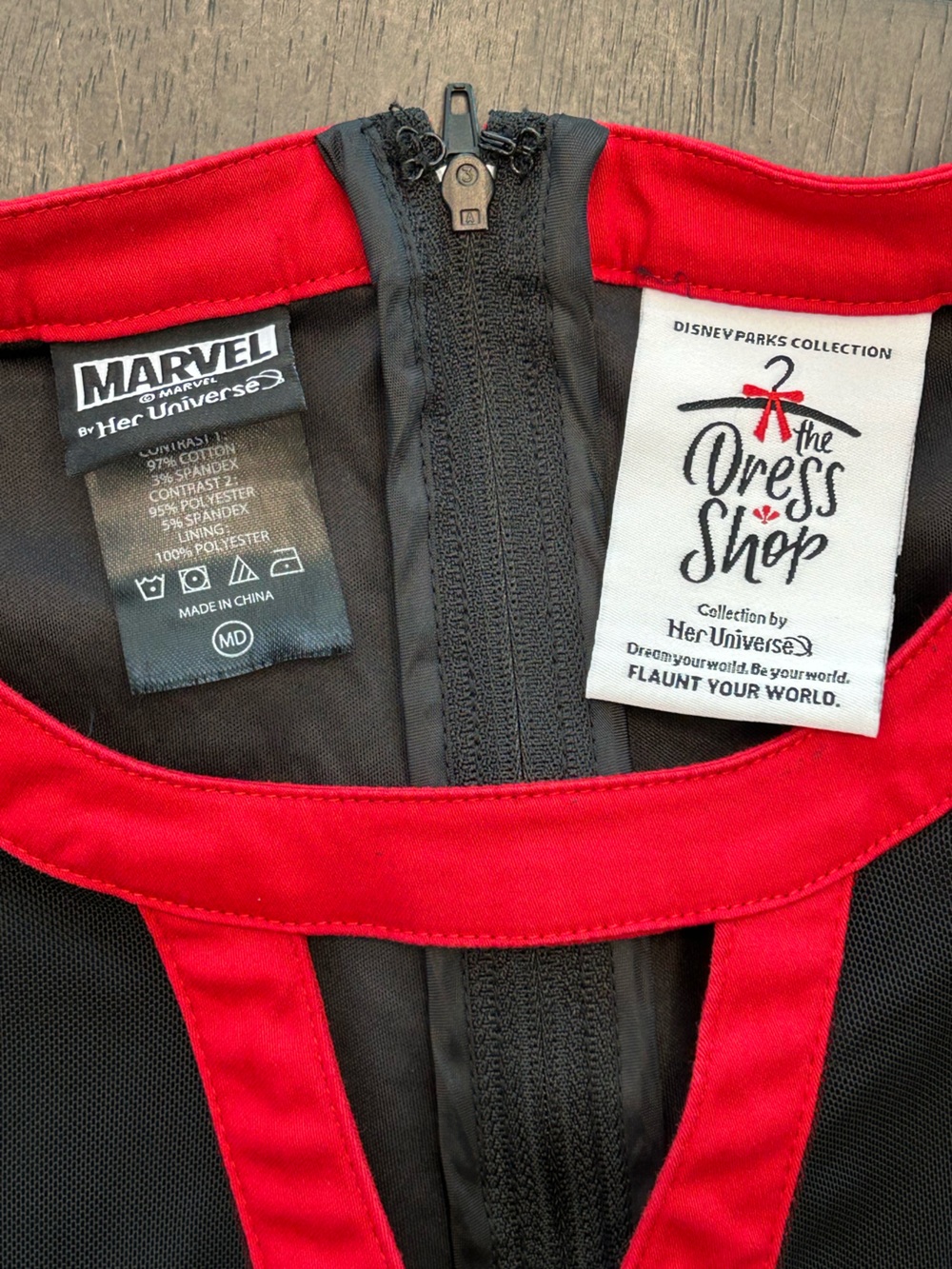 Disney Parks Dress Shop Black Widow Dress Womens Medium M Marvel Her Universe - Picture 4 of 7